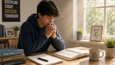 Prayer before an important exam