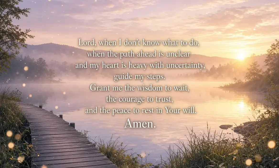 Prayer when you don't know what to do